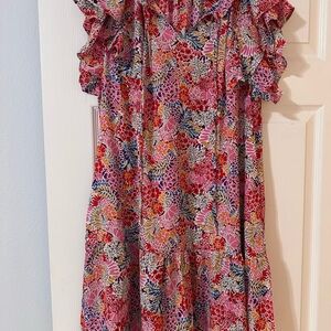 Floral Ruffle Sleeve Dress